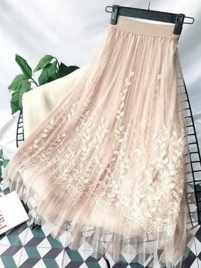 Jupe Longue Bohème Tulle et Dentelle
