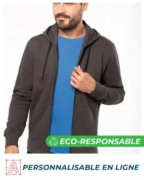 ✏️SWEAT À CAPUCHE ZIPPÉ HOMME BIO PERSONNALISÉ